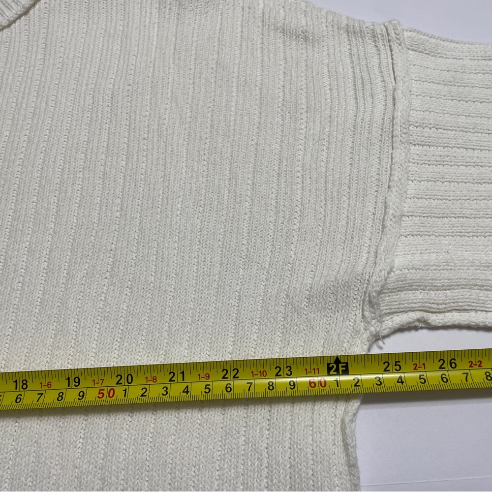 Miracle Crew Neck Cotton Sweater Womens M Relaxed Fit Cream NWT - Picture 9 of 10